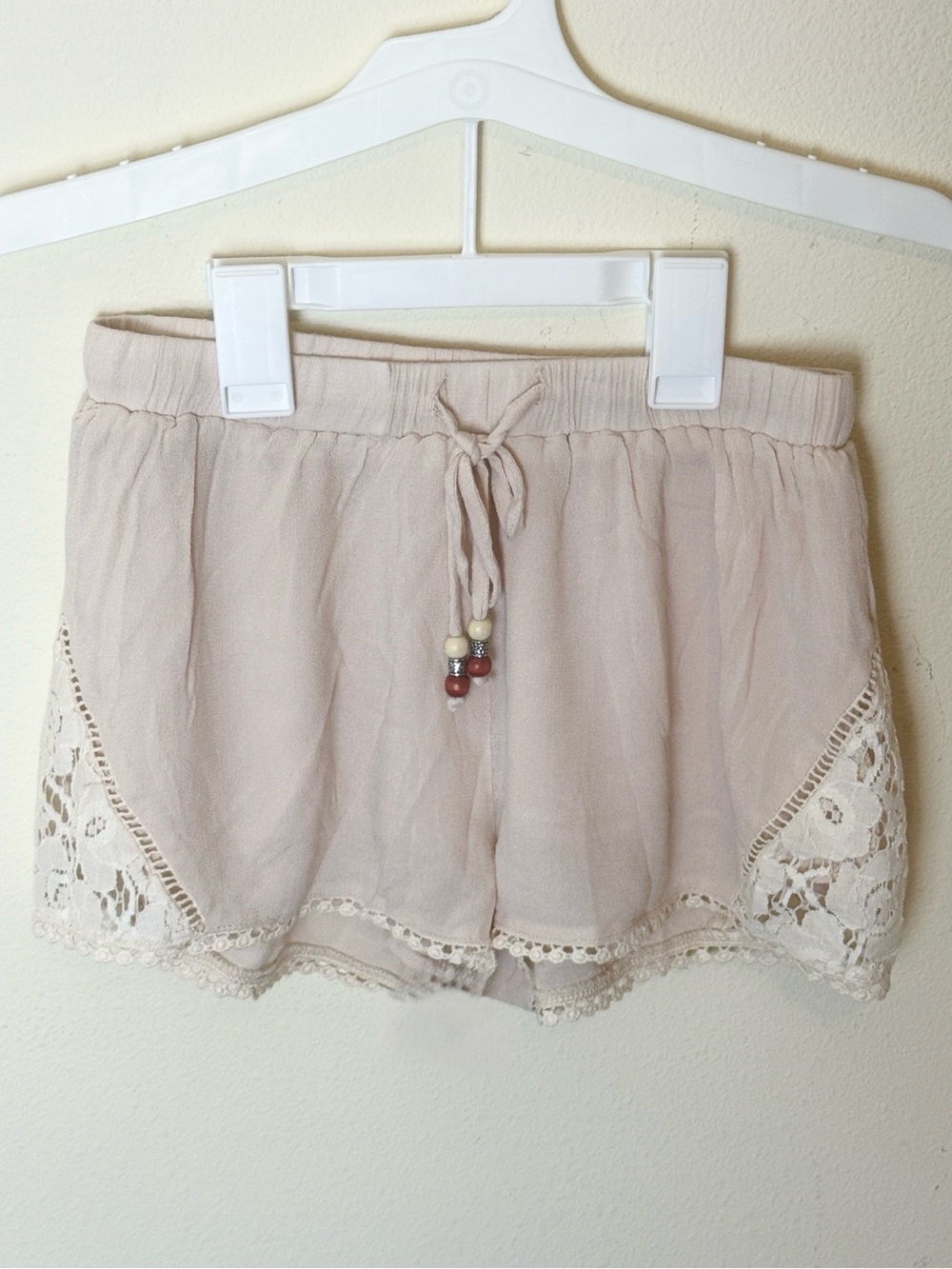 POL Lace Trim Drawstring Shorts